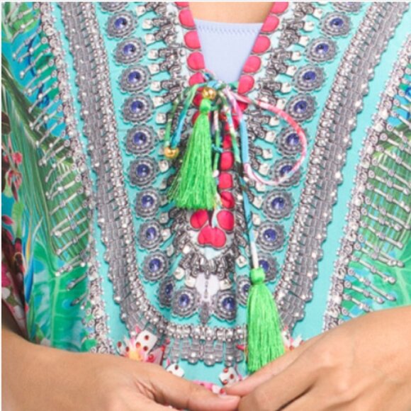 NWT La Moda Tropical Cover Up Caftan Dress or Coverup or Maxi Dress - Picture 7 of 9